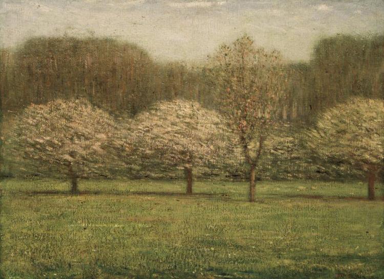 Dwight William Tryon Apple Blossoms France oil painting art